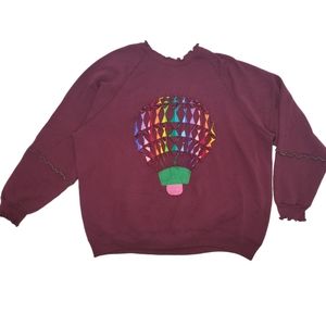 Vintage Lee Colorfull ruffle color hot Air balloon sweat shirt size 3x rainbow